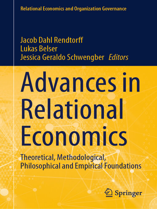 Title details for Advances in Relational Economics by Jacob Dahl Rendtorff - Available